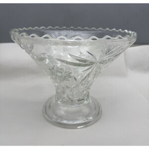 Vintage Anchor Hocking Star of David EAPG Pedestal Serving Bowl USED *READ...